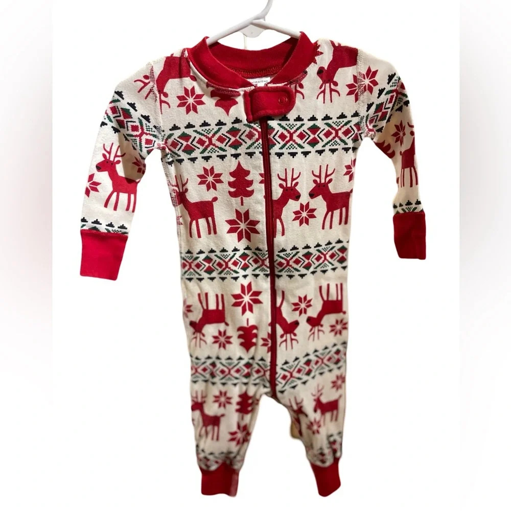 COPY - - NWOT Hanna Andersson Baby Organic Cotton Holiday Zip Sleeper Dear Deer